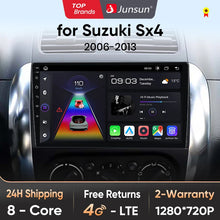 Radio Junsun V1pro Android Auto para Suzuki SX4 2006-2013 y Fiat Sedici 2005-2014 con Carplay 4G, GPS, 2DIN 