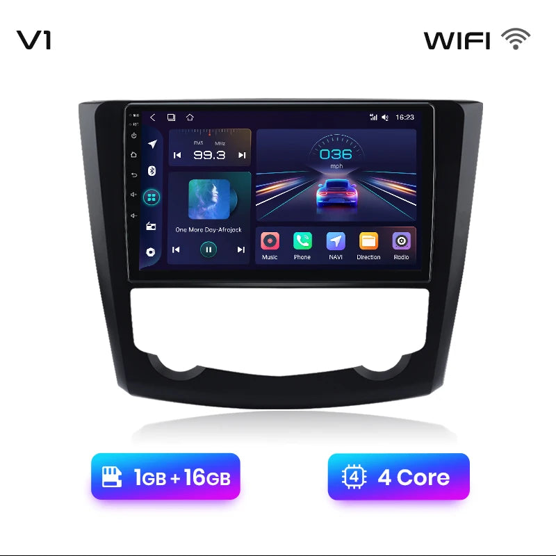 Radio Junsun V1 Plus para Renault Kadjar 2015-2019 con CarPlay inalámbrico, Android Auto, sistema inteligente, 2 DIN, DVD. 