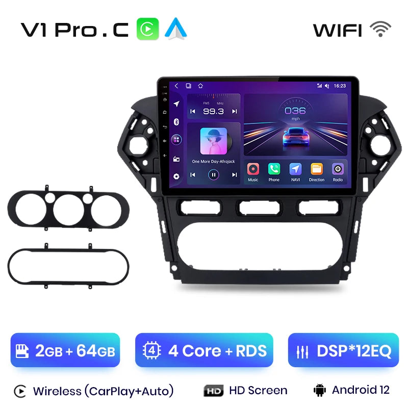 Junsun V1 AI Voice Wireless CarPlay Android Auto Radio For Ford Mondeo 4 mk4 2010-2013 2014 4G Car Multimedia GPS 2din autoradio