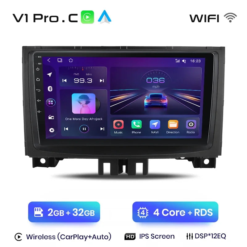 Junsun CarPlay inalámbrico Android Auto Radio para Mercedes-Benz Sprinter VW Crafter 2006 Sistemas inteligentes para coche RDS BT WiFi 2 DIN 