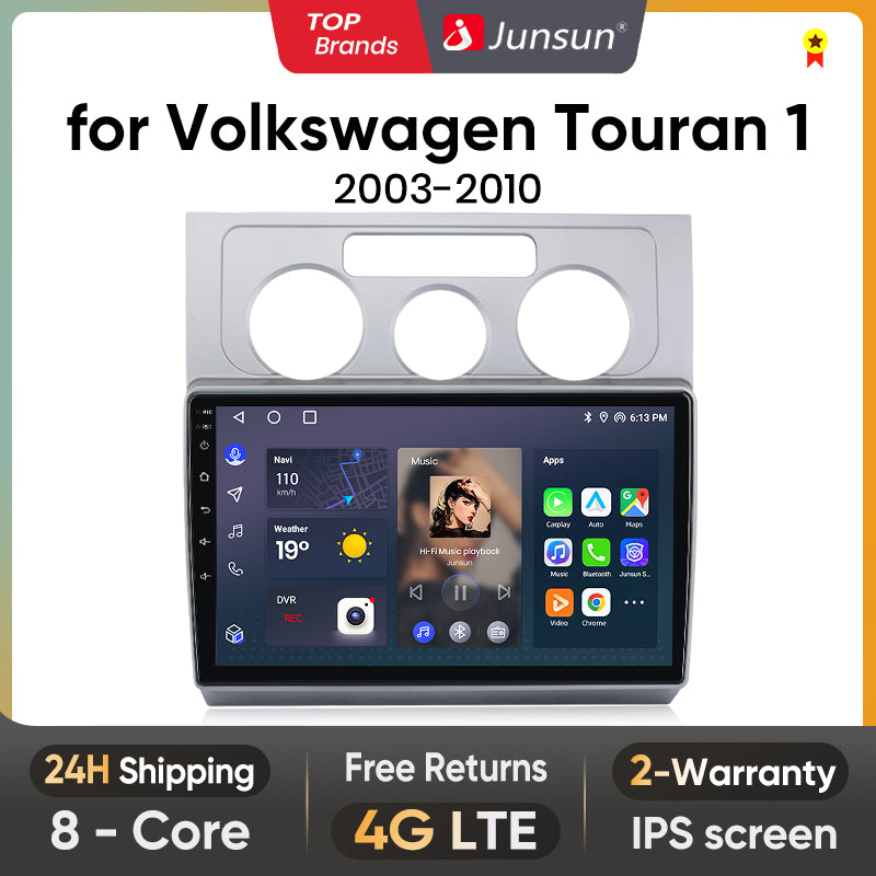Junsun AI Stimme 2 din Android Auto Radio Für Volkswagen Touran 1 2003 - 2010 Carplay 4G Auto Multimedia GPS 2din autoradio
