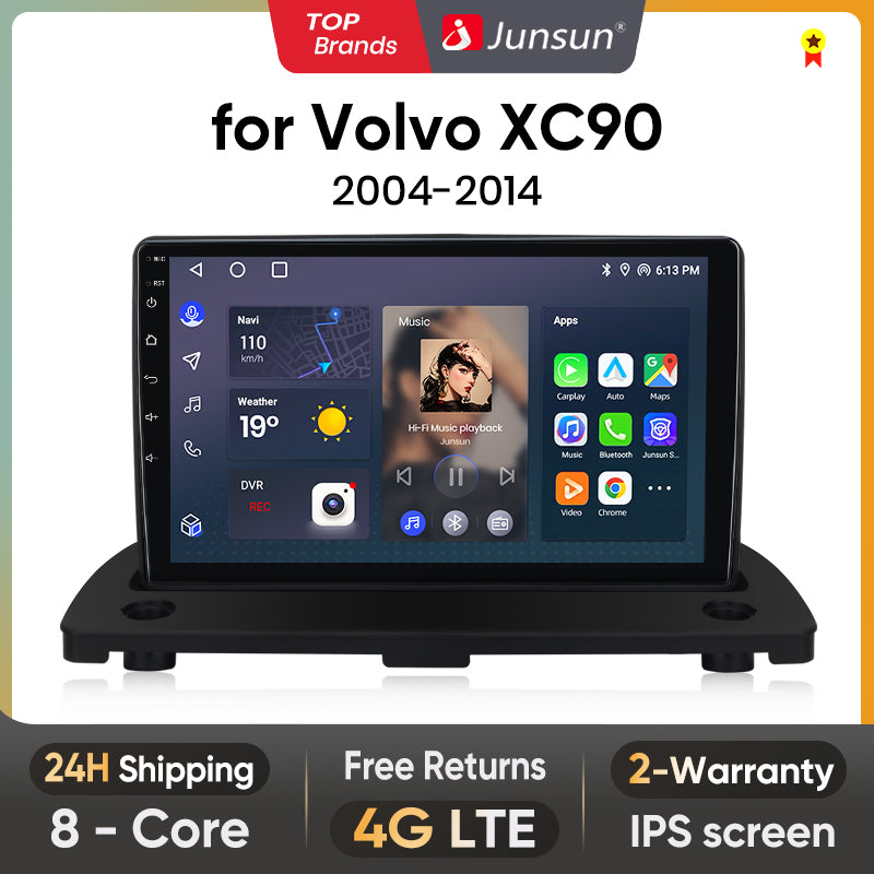 Radio Junsun AI Voice 2 DIN Android para Volvo XC90 2004-2014 con Carplay 4G, GPS, multimedia, 2 DIN