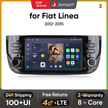 Junsun AI voice 4G LTE wireless CarPlay Android Auto Radio For Fiat/Linea/Punto Evo 2012-2015 Car Intelligent Systems Multimedia player Stereo RDS BT 2 din autoradio GPS Navi screen