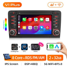 Cargar imagen en el visor de la galería, Radio Junsun inalámbrica CarPlay Android Auto para Audi A3 8P 2003-2011 S3 RS3 Sportback 4G RDS GPS
