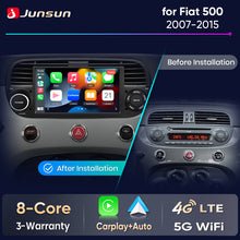 Junsun Wireless CarPlay Car Radio for Fiat 500 2007 2008 2009 2010-2015 Android Multimedia