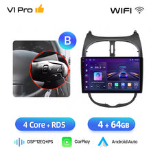 Cargar imagen en el visor de la galería, Junsun AI voice 4G LTE wireless CarPlay Android Auto Radio For Peugeot 206 206CC 206SW 2001-2008 Car Intelligent Systems Multimedia player Stereo RDS BT 2 din autoradio GPS Navi screen
