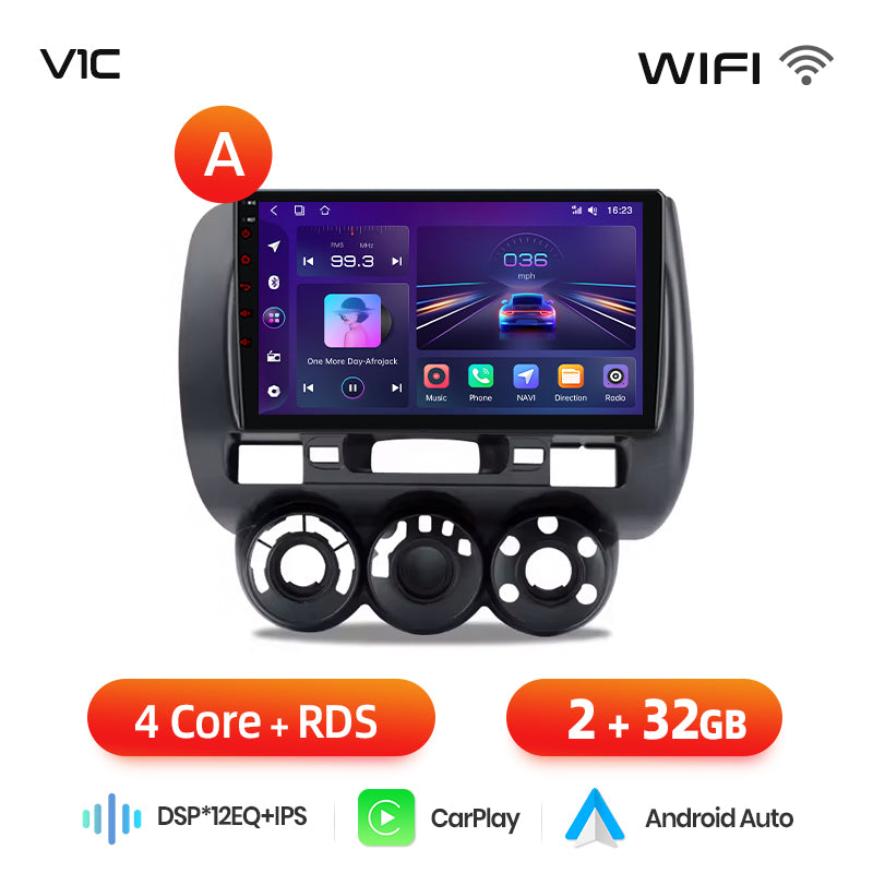 Junsun AI voice 4G LTE wireless CarPlay Android Auto Radio For Honda Fit Jazz City 2002 2003 2004-2007 Car Intelligent Systems Multimedia player Stereo RDS BT 2 din autoradio GPS Navi screen