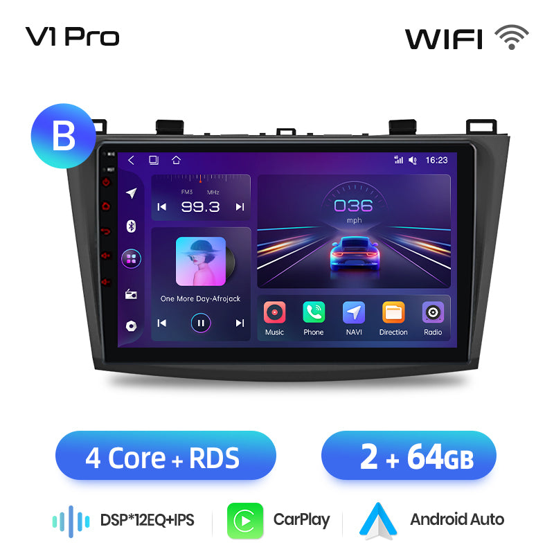 Junsun AI voice 4G LTE wireless CarPlay Android Auto Radio For Mazda 3 bk 2004 2005-2009 Car Intelligent Systems Multimedia player Stereo RDS BT 2 din autoradio GPS Navi screen