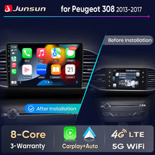 Junsun Wireless CarPlay Car Radio For Peugeot 308 2013 2014 2015 2016 2017 Android Multimedia