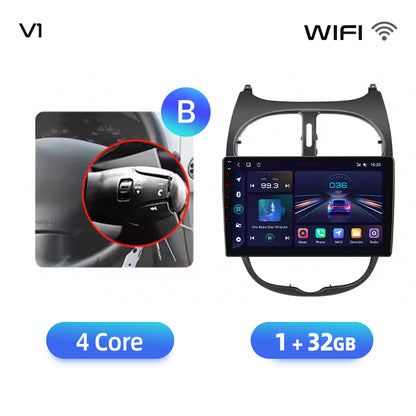 Junsun AI voice 4G LTE wireless CarPlay Android Auto Radio For Peugeot 206 206CC 206SW 2001-2008 Car Intelligent Systems Multimedia player Stereo RDS BT 2 din autoradio GPS Navi screen
