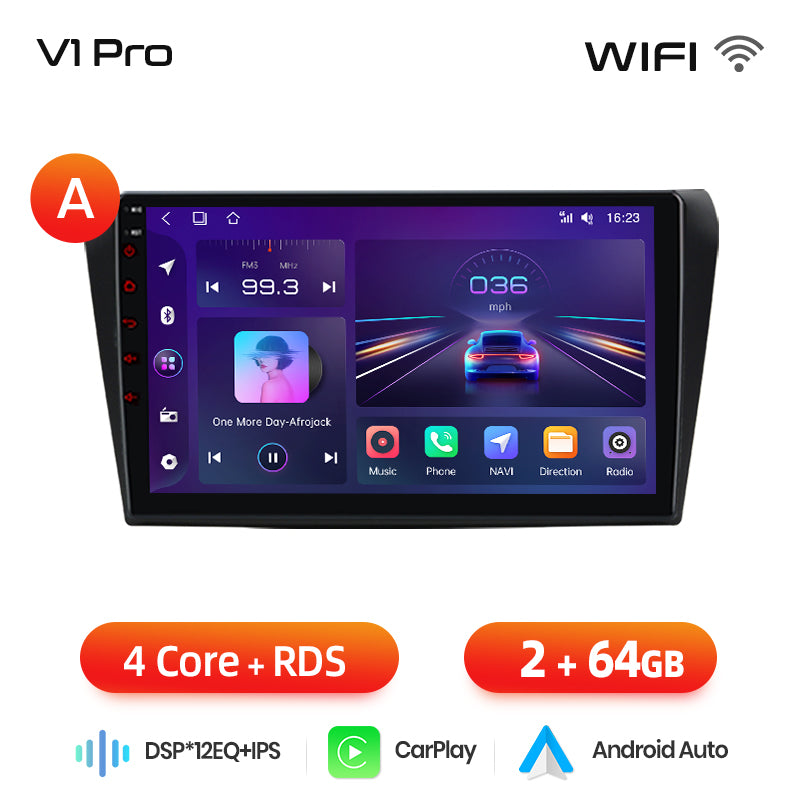 Junsun AI voice 4G LTE wireless CarPlay Android Auto Radio For Mazda 3 bk 2004 2005-2009 Car Intelligent Systems Multimedia player Stereo RDS BT 2 din autoradio GPS Navi screen