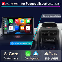 Junsun Wireless CarPlay Car Radio For Peugeot Expert 2007 2008 2009-2016 Android Multimedia