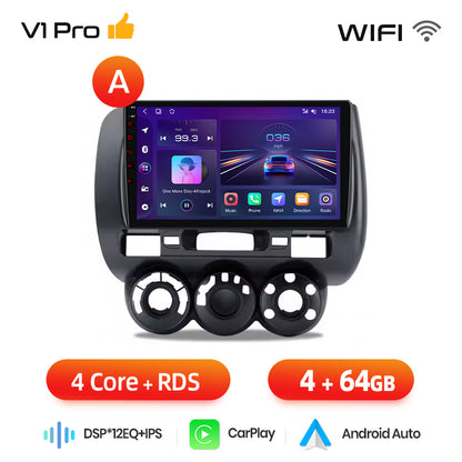 Junsun AI voice 4G LTE wireless CarPlay Android Auto Radio For Honda Fit Jazz City 2002 2003 2004-2007 Car Intelligent Systems Multimedia player Stereo RDS BT 2 din autoradio GPS Navi screen