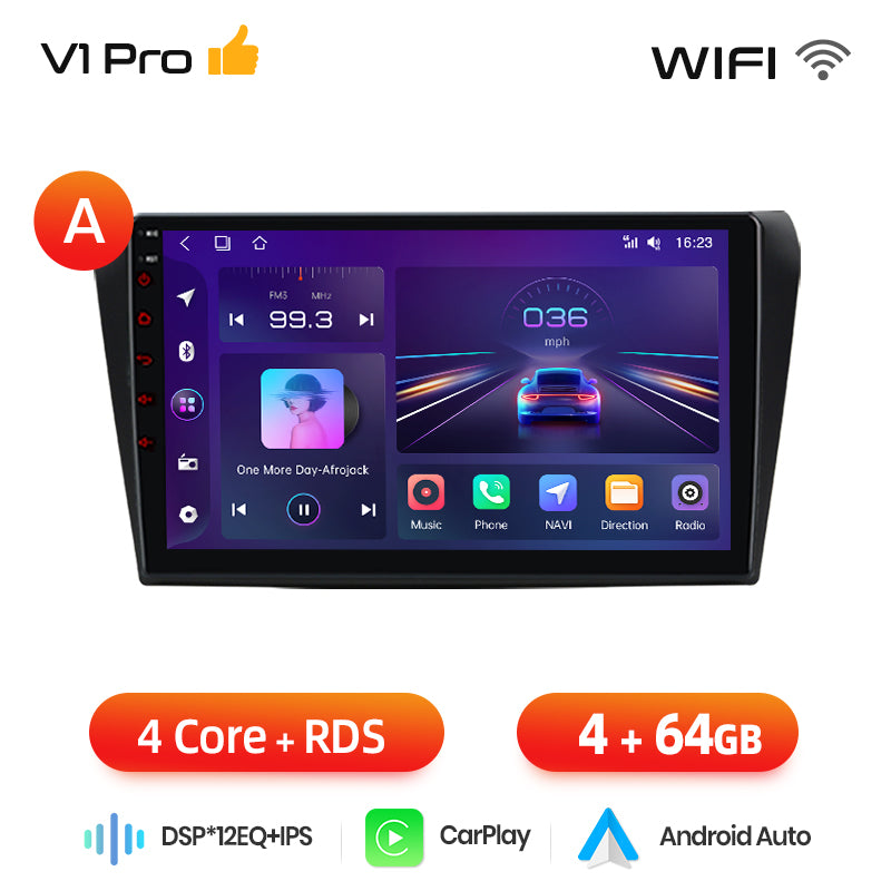 Junsun AI voice 4G LTE wireless CarPlay Android Auto Radio For Mazda 3 bk 2004 2005-2009 Car Intelligent Systems Multimedia player Stereo RDS BT 2 din autoradio GPS Navi screen