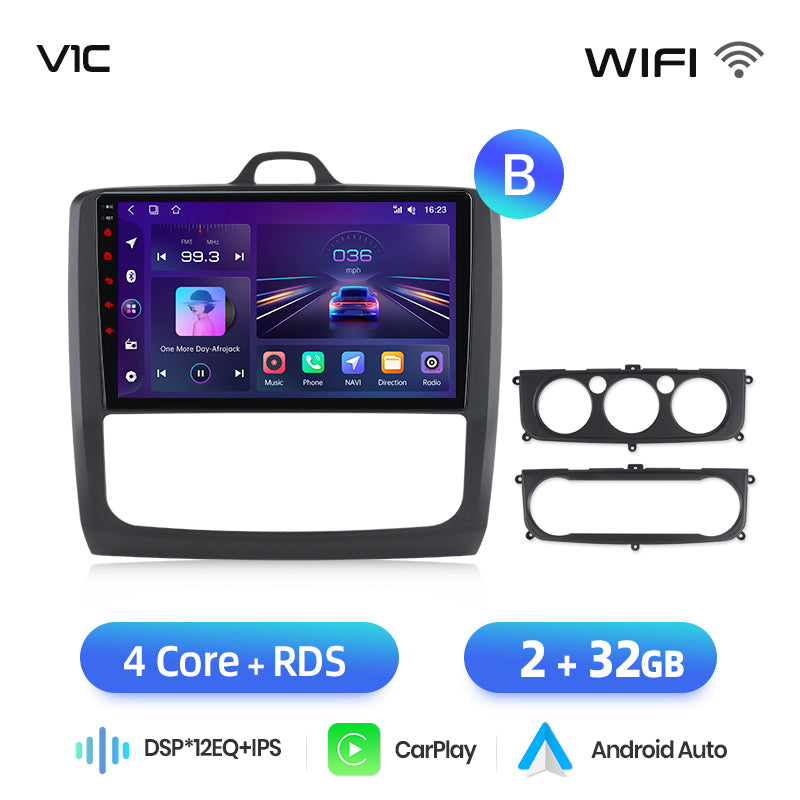 Junsun AI voice 4G LTE wireless CarPlay Android Auto Radio For Ford Focus 2 Mk2 2004 2005 2006-2011 Car Intelligent Systems Multimedia player Stereo RDS BT 2 din autoradio GPS Navi screen