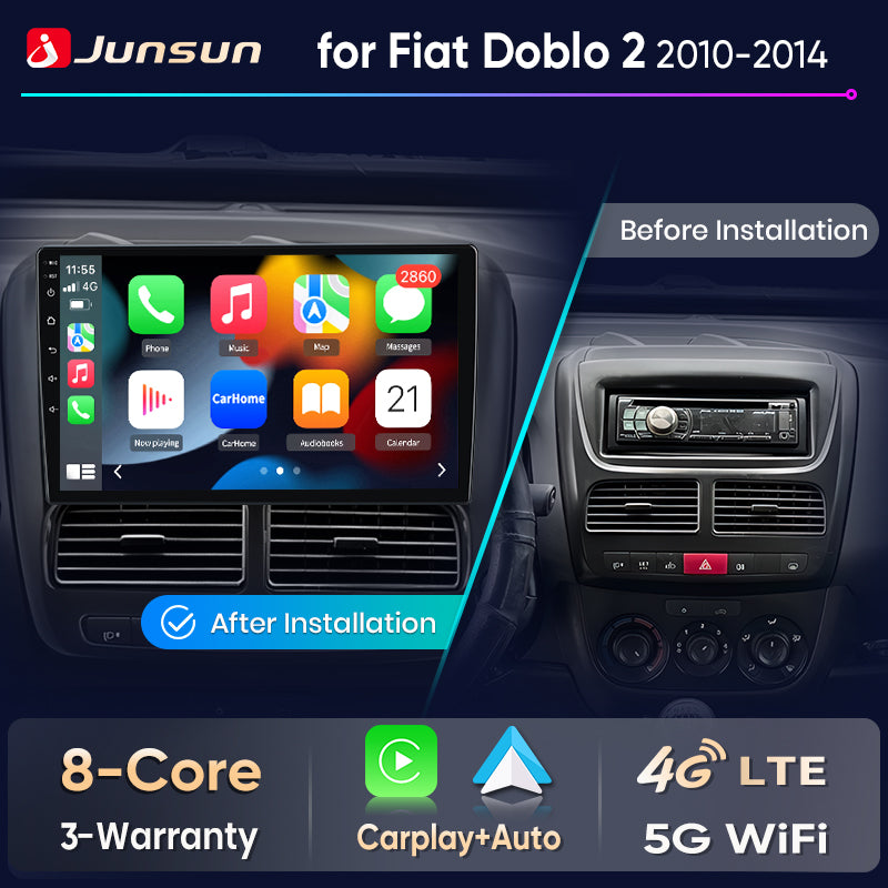 Junsun Wireless CarPlay Car Radio For Fiat Doblo Opel Combo Tour 2010 Android Multimedia