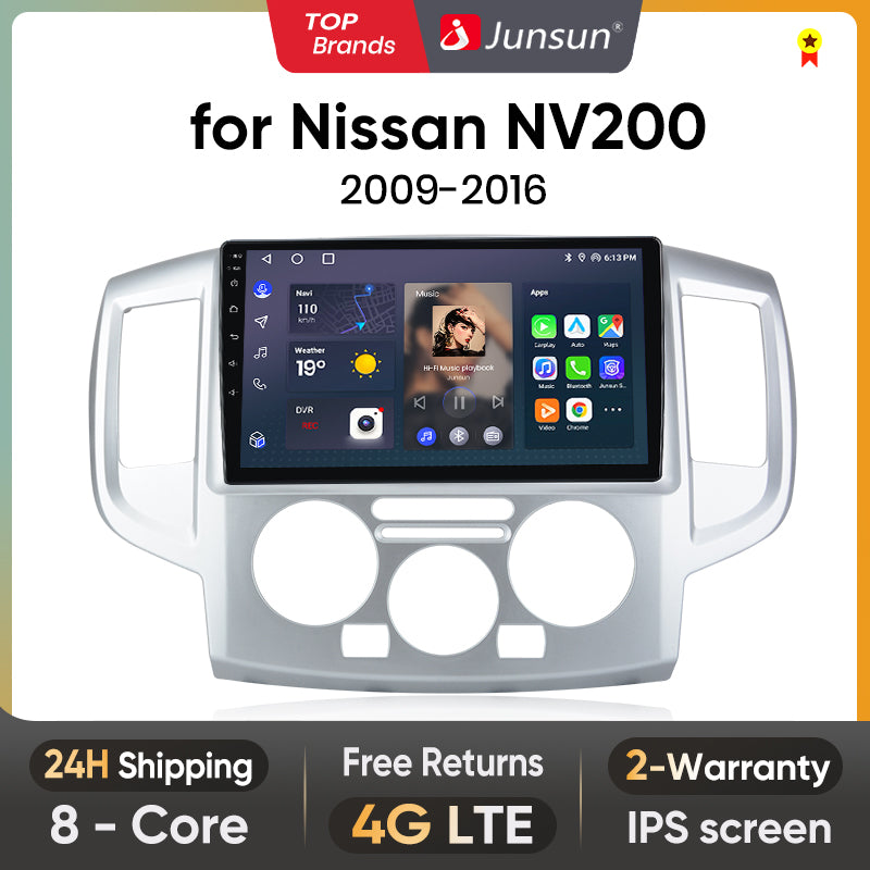 Junsun AI voice 4G LTE wireless CarPlay Android Auto Radio For Nissan NV200 2009 2010 2011-2018 Car Intelligent Systems Multimedia player Stereo RDS BT 2 din autoradio GPS Navi screen