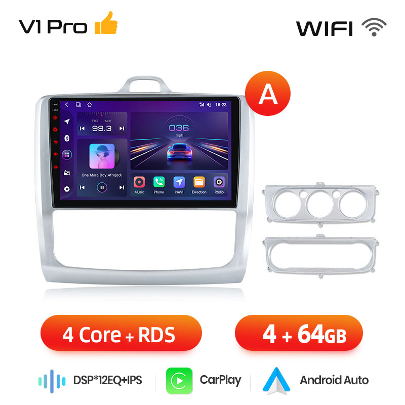 Junsun AI voice 4G LTE wireless CarPlay Android Auto Radio For Ford Focus 2 Mk2 2004 2005 2006-2011 Car Intelligent Systems Multimedia player Stereo RDS BT 2 din autoradio GPS Navi screen