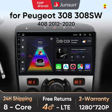 Cargar imagen en el visor de la galería, Junsun AI voice 4G LTE wireless CarPlay Android Auto Radio For Peugeot 308 308SW 408 2012 - 2020 Car Intelligent Systems Multimedia player Stereo RDS BT 2 din autoradio GPS Navi screen

