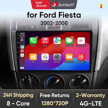 Junsun AI voice 4G LTE wireless CarPlay Android Auto Radio For Ford Fiesta Mk VI 5 Mk5 2002 2003 - 2008 Car Intelligent Systems Multimedia player Stereo RDS BT 2 din autoradio GPS Navi screen
