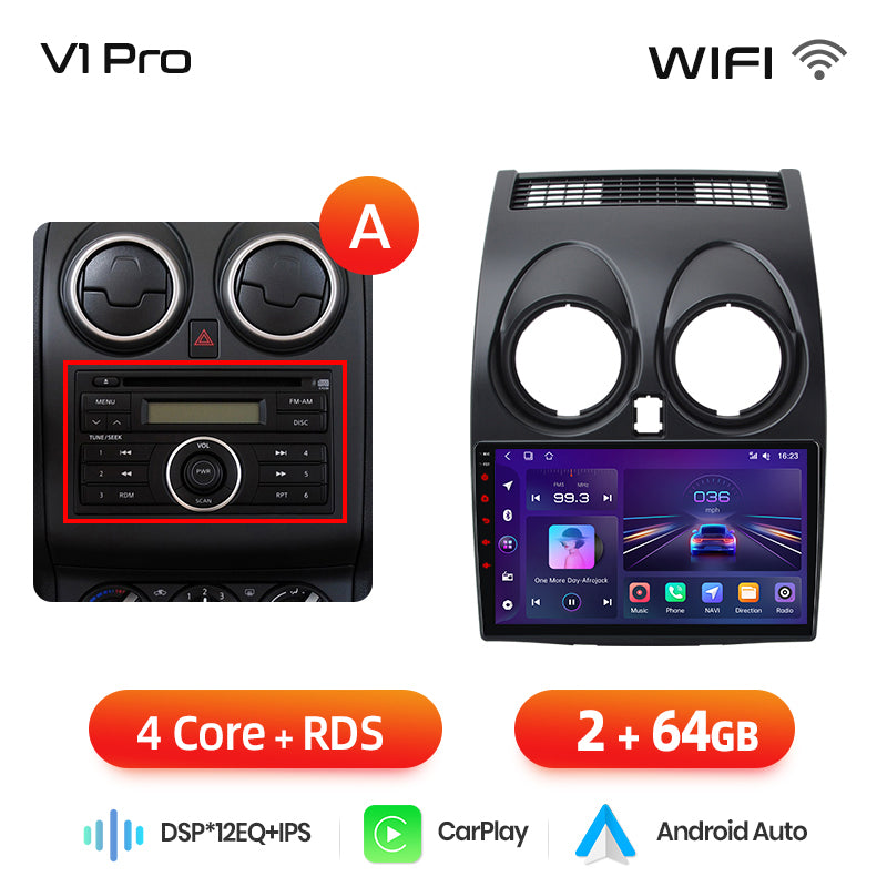 Junsun AI voice 4G LTE wireless CarPlay Android Auto Radio For Nissan Qashqai J10 2006 2007 2008-2013 Car Intelligent Systems Multimedia player Stereo RDS BT 2 din autoradio GPS Navi screen