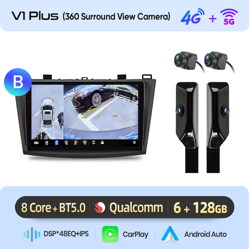 Junsun AI voice 4G LTE wireless CarPlay Android Auto Radio For Mazda 3 bk 2004 2005-2009 Car Intelligent Systems Multimedia player Stereo RDS BT 2 din autoradio GPS Navi screen