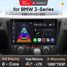 Load image into Gallery viewer, Junsun AI voice 4G LTE wireless CarPlay Android Auto Radio For BMW 3-Series E90 E91 E92 E93 Car Intelligent Systems Multimedia player Stereo RDS BT 2 din autoradio GPS Navi screen
