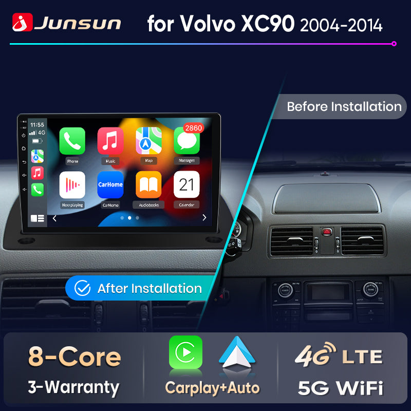 Junsun Wireless CarPlay Car Radio For Volvo XC90 2004-2014 Android Multimedia