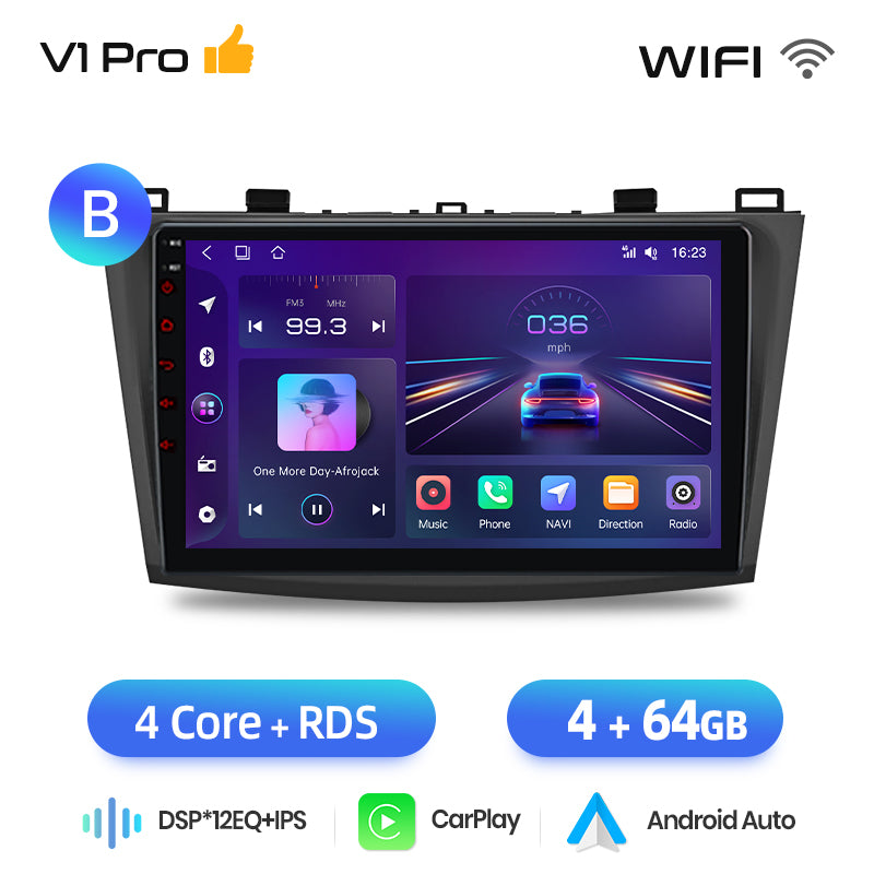 Junsun AI voice 4G LTE wireless CarPlay Android Auto Radio For Mazda 3 bk 2004 2005-2009 Car Intelligent Systems Multimedia player Stereo RDS BT 2 din autoradio GPS Navi screen