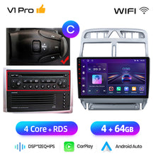 Cargar imagen en el visor de la galería, Junsun AI voice 4G LTE wireless CarPlay Android Auto Radio For Peugeot 307 307CC 307SW 2002 - 2013 Car Intelligent Systems Multimedia player Stereo RDS BT 2 din autoradio GPS Navi screen
