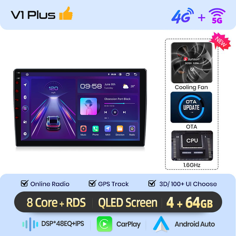 Junsun V1pro AI Voice 2 DIN Android Auto Radio para Mazda MX-5 MX5 III 3 NC 2008-2015 Carplay Car Multimedia GPS 2 DIN autorradio 