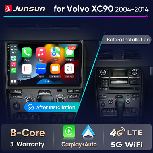 Junsun Wireless CarPlay Car Radio For Volvo XC90 2004 2005 2006-2014 Android Multimedia