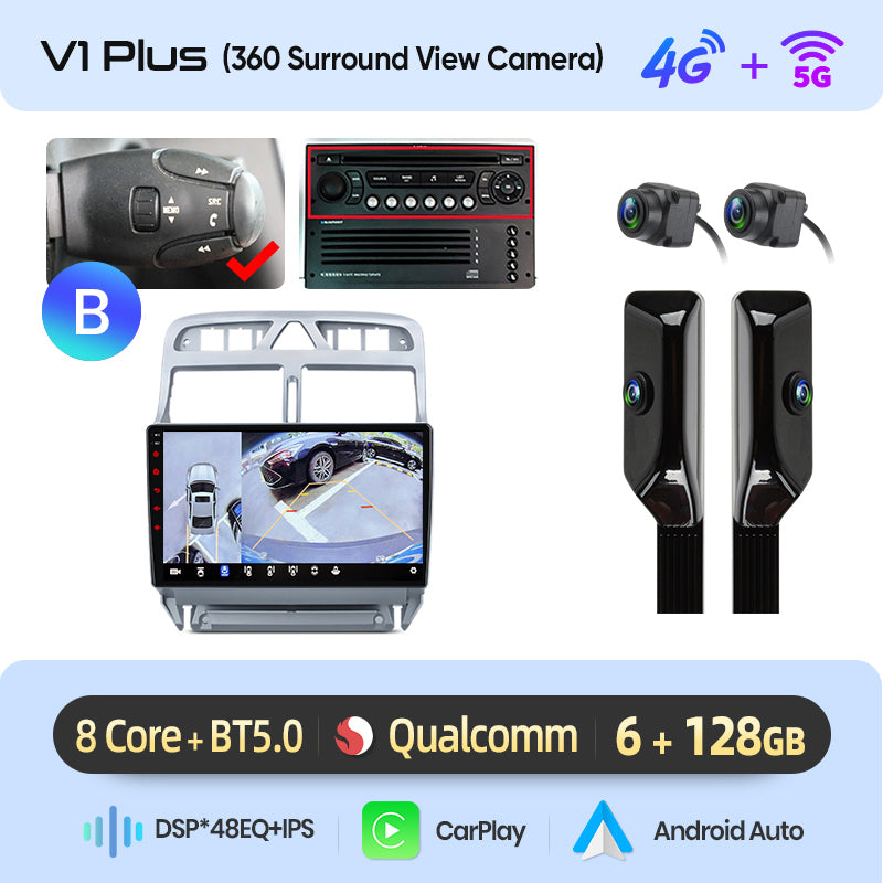 Junsun AI voice 4G LTE wireless CarPlay Android Auto Radio For Peugeot 307 307CC 307SW 2002 - 2013 Car Intelligent Systems Multimedia player Stereo RDS BT 2 din autoradio GPS Navi screen