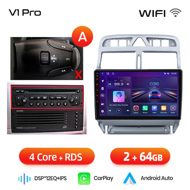 Junsun AI voice 4G LTE wireless CarPlay Android Auto Radio For Peugeot 307 307CC 307SW 2002 - 2013 Car Intelligent Systems Multimedia player Stereo RDS BT 2 din autoradio GPS Navi screen