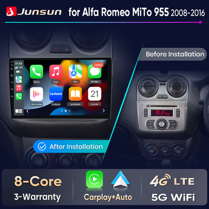 Junsun Wireless CarPlay Car Radio For Alfa Romeo MiTo 955 2008 2009 2010-2016 Android Multimedia