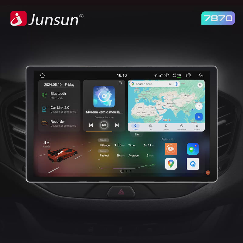 Junsun V3 Plus 2K Android 13 Wireless CarPlay Android Auto Car Intelligent Systems for VW Passat B6 B7 CC 2010-2015 Autoradio