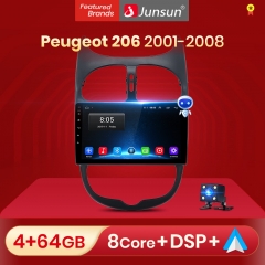 Para Peugeot 206 2001 - 2008 Radio 2 DIN Android Auto